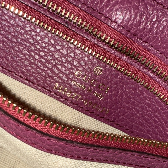 Gucci Dollar Calfskin Purple Leather Satchel - Picture 10 of 12